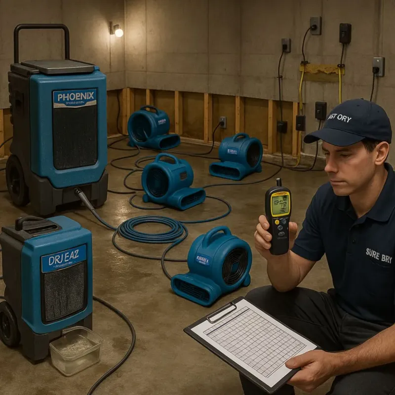 Structural Drying and Dehumidification process in Rapid Valley, SD